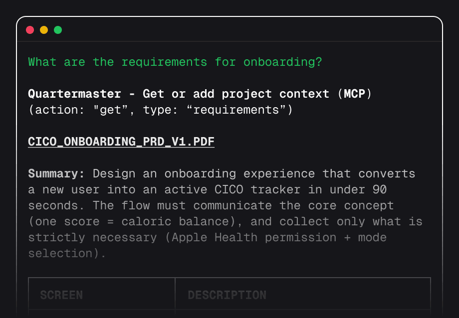 Product requirements